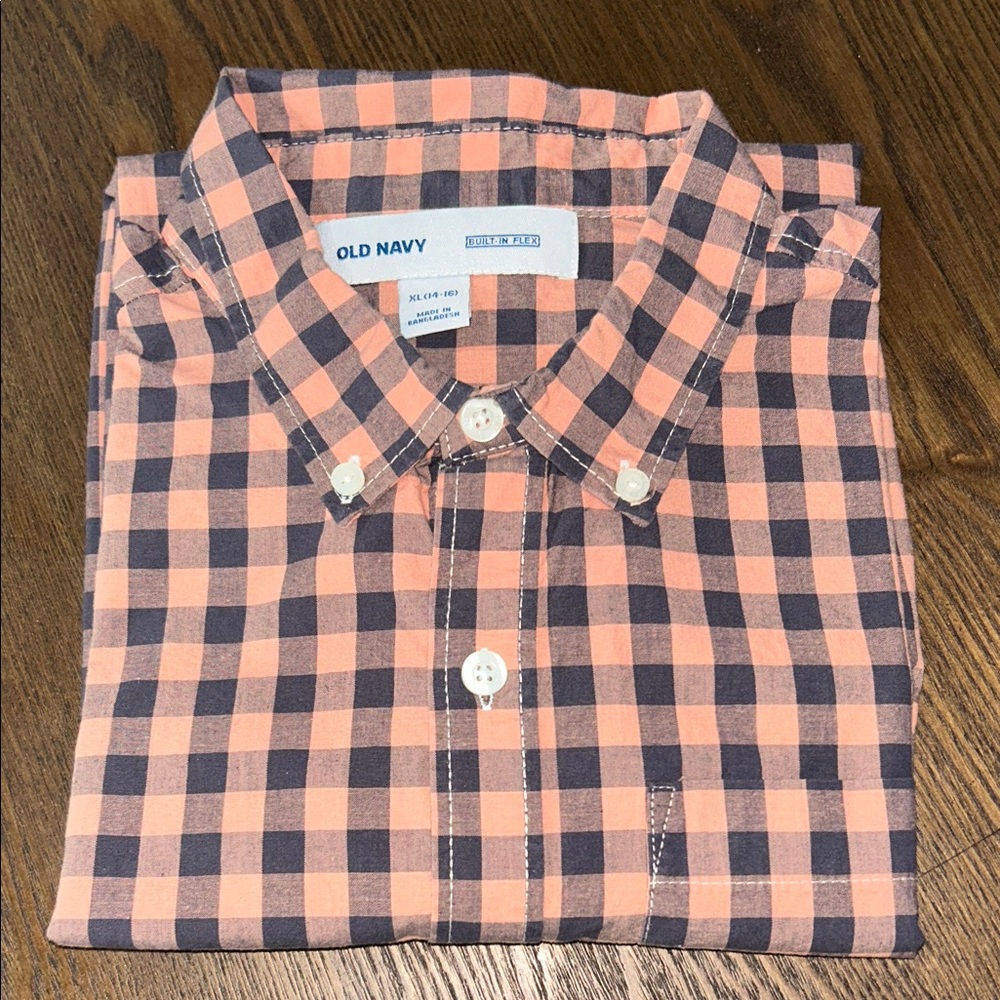 Old Navy Long Sleeve Button Up Plaid Gingham Shirt